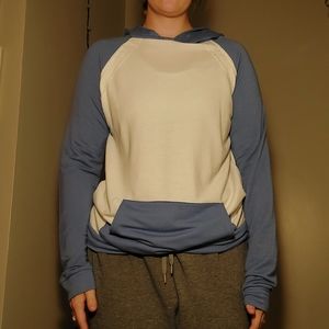 White and blue long sleeve